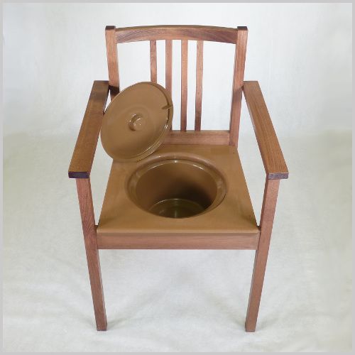 Toilettenstuhl Holz Standard, kakao-braun - mit Hygienetopf