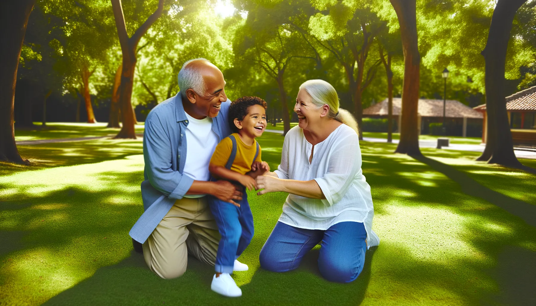 Leih‑Großeltern beim Spielen im Park
