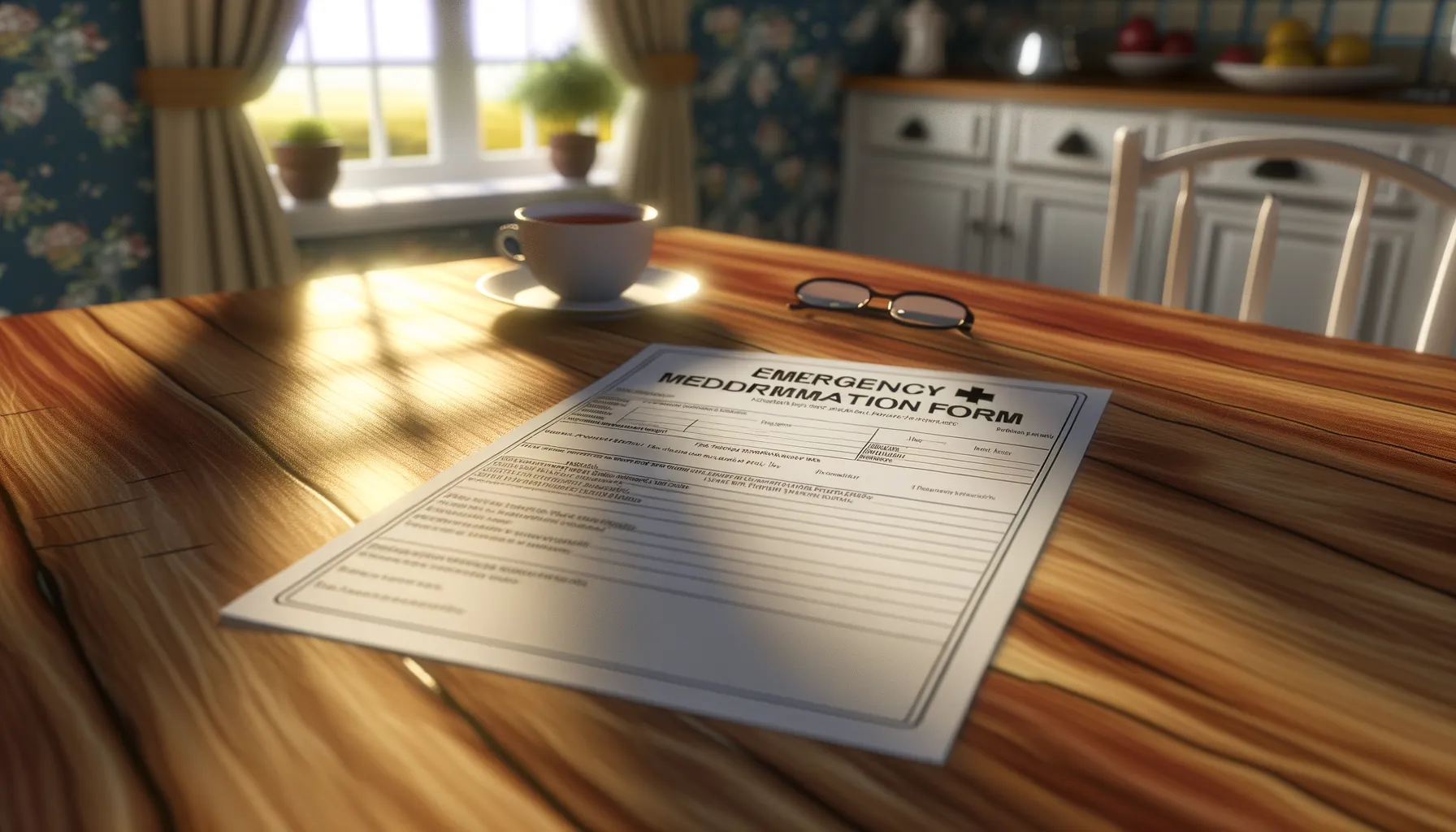 Ausgefülltes Notfallformular