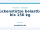 Rückenstütze belastbar bis 150 kg